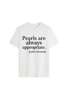Women's Summer Letter Slogan Printing Casual Loose Round Neck Short Sleeve T-Shirt Tops Women Summer Clothes