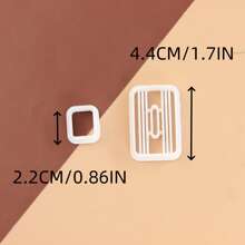 Set de 2 cortadores de arcilla en forma cuadrada, cortadores de arcilla polimérica en forma de rosquilla, cortadores de arcilla en forma rectangular para pendientes, set de cortadores de arcilla en forma de buzón, para hacer pendientes y kits de joyería