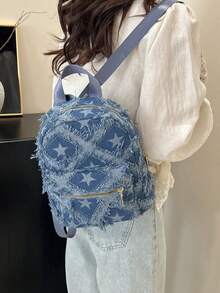 Minimalist Fashion Women Mini Backpack, Versatile Casual Backpack, School Backpack - Blue - View 12