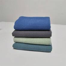4 Stück einfarbige Waffelmuster Geschirrtücher, Ananas-Gitter Reinigungstücher, Küchen-Wischtücher, Größe 36*36cm