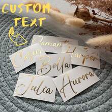 1pc Custom Personalized Name Wall Decal Birthday Decal, 3-8 Inch Labels,Wedding Stickers, Birthday Party Backdrop Custom Name Sticker, Custom Name Wall Sticker, Vinyl Lettering Decor, Wall Decal, Wedding Stickers, Gift Stickers, Personalize Christmas Labels, Christmas Stickers, Birthday Party, Wedding Backdrop, Kids Room Decor, DIY Label Gift - UV Sticker - View 2