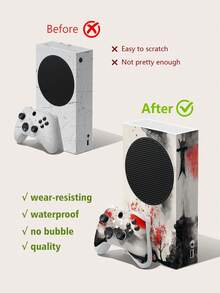 4pcs Chinese Ink Wash Style Oriental Samurai Landscape Game Console Stickers, Scratch-Resistant, Waterproof, Dustproof Decorative Decals