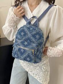 Minimalist Fashion Women Mini Backpack, Versatile Casual Backpack, School Backpack - Blue - View 10