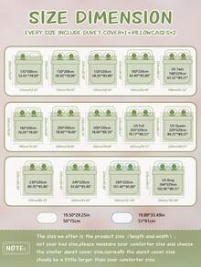 3pcs Green Leaf Pattern Bedding Set, Includes Zipper Duvet Cover + 2 Pillowcases, Refreshing & Comfortable 100% Polyester Fabric, Suitable For Bedroom, Travel, Dorm (Boys & Girls)