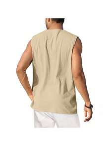 Men Tank Tops - Khaki - View 4