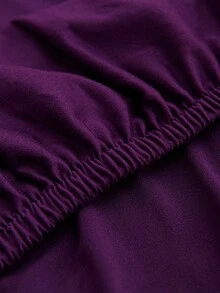 1pc Solid Color All Season Stretch Sofa Cover, Elastic Bottom & Anti-Slip Foam Pet Protector, Machine Washable Furniture Slipcover - Purple - View 10