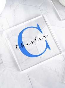 1 Customized Square Acrylic Coaster With Initials, Personalized Name Coaster, Birthday Gift, Beverage Coaster, Personalized Coaster, Gift For Parents, Home Gift