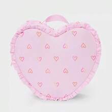 Girls' Mini Heart Shaped Ruffle Backpack - Cat & Jack ™️ : Structured, Adjustable Strap, 5+ Years - 1 - View 2