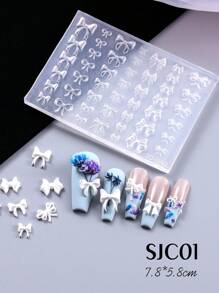1 pieza Molde de silicona con figura de lazo, símbolos numéricos árabes, símbolos musicales para decoración de uñas. Molde con relieve con forma de copos de nieve, globos para estampado de gel, plantillas para manicura, accesorios y herramientas, ideal para decoración de teléfonos, tazas, cuadernos, gran regalo para niñas y mujeres