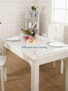1 Pack Clear Table Cover 1mm – Waterproof PVC Protector, Heat-Resistant & Easy To Clean, Non-Slip Transparent Desk Mat For Dining Table, Coffee Table, Office & Kitchen Use