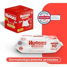 Toallitas Huggies Para Bebes 480 piezas caja con 6 paquetes de 80 toallitas