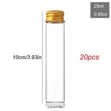 1/5/10/20pcs Mini Clear Bottles With Gold Aluminum Lids, Small Empty Jars (5/7/8/10/15/25ml), Leak-Proof Screw Cap, DIY Powder & Cream Sample Containers, For Storage, Crafting, Medication, Travel Accessories - Clear - View 16