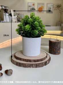 1pc Mini Tabletop Artificial Potted Plant, Decorative Grass Pot For Office