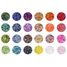 3600/7200+件管珠玻璃种子珠小工艺隔珠适用于 DIY 手链项链制作珠宝制作用品带两根水晶串（3 毫米 24 种颜色） - 彩色 - 查看 7