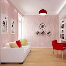 Pink Striped Wallpaper, Modern 3D Embossed Wallpaper With Metallic Silver Glitter Texture, Suitable For Bedroom, Adult, Teenager, Living Room, Study, Corridor, Hall
