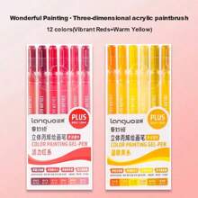6 Colors Languo Feutre Acrylique Paint Markers Pens Stationery Acrylic Gel Pen 1.0mm For Rock Ceramic Glass Wood Drawing Writing Art School Supplies