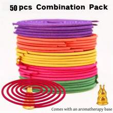 50/100/150pcs Assorted Spiral Incense, Lemon, Rose, Jasmine, Lavender, Orange Scent, 3-4 Hours Burning Time, Light And Fragrant, Suitable For Home, Kitchen And Restaurant Decoration - Can Be Used For Sleep, Yoga, Work, Meditation, Fitness, Office Relaxation