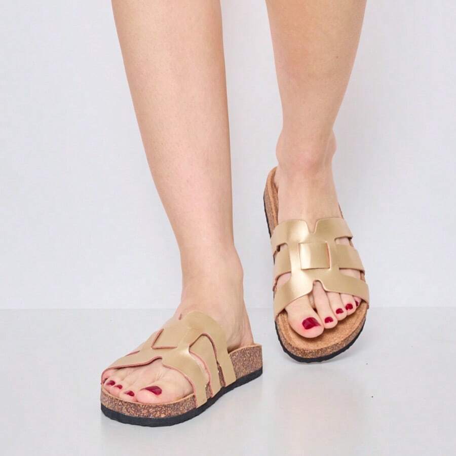 Flat Summer Mules – Classic Style And Guaranteed Comfort - Gold - View 1