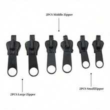 6pcs Universal Instant Zipper Repair Kit - Fix Any Zipper In Seconds, Multiple Sizes Included - Black - View 2