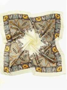 1 pezzo Foulard quadrato semplice con stampa, nuova bandana di moda primaverile per donna, può essere usata come cintura, decorazione per borse, nastro, fascia per capelli o bandana, ideale per abbellire il tuo aspetto