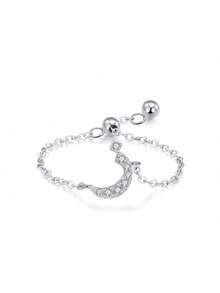 1 Stück 925 Sterling Silber eleganter & einfacher arabischer Buchstaben Ketten-Verstellbarer Ring als Geschenk für Frauen, Hochzeit, Geburtstag, Muttertag - Brief - Übersicht 35