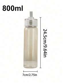 1 件 880/550/350ml 便携式运动健身大容量透明杯，户外、旅行、办公必备水瓶 - 白色 - 查看 6