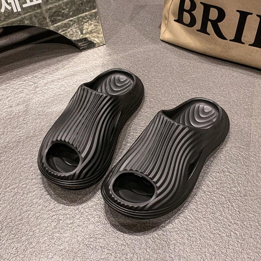 2025 Four Seasons Bitter Melon Design Comfortable, Lightweight Slippers For Home, Bathroom And Outdoor Wear - Black - View 1