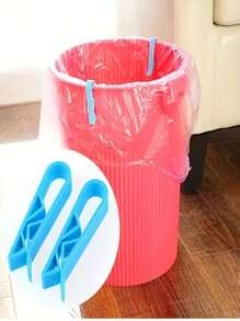 10/20/200pcs Blue Trash Can Trash Bag Fixing Clips, Non-Slip Paper Basket Garbage Bag Clips, Trash Can Side Clip, Bag Sealing Clips