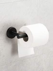 1 Set Black Bathroom Storage Hooks - Round Towel Ring - Bathroom Hanging Hooks - Toothbrush Holder - Stainless Steel Storage Hooks - Toilet Paper Holder - Soap Dish - Black - View 9