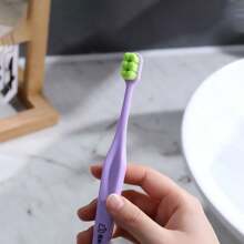 1 pieza Cepillo de dientes para adulto con cerdas suaves de color caramelo, antibacteriano, color aleatorio para decoración del baño del hogar en verano