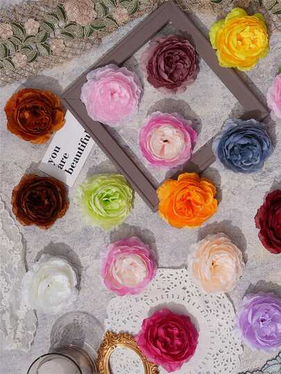 5/10pcs Artificial Peony Flowers Simulated Peony Flower Heads With Stems For Wedding Party Decoration, Cake Decoration And Home Living Room Table Centerpieces,Fake Plants,Fall Decor,Room,Desk,Garden Decor,Room Decoration Stuff, Valentine Day, Gift