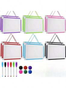 Hanging Magnetic Dry Erase Board 8'' X 12'' Small Double Side White Board Mini Hanging Whiteboard For To Do List Notepad