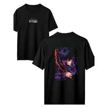 Anime T-Shirt Japanese Manga Geek Otaku Kimetsu No Yaiba Unisex Male Female 100% Cotton Top Premium Streetwear Launch Immediate Shipping Various Colors!! Plus Size - 黑色 - 查看 1