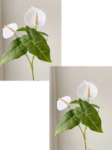 1pc/2Pcs/3pcs Artificial Flowers Anthurium Calla Lotus Decoration Room Living Room Porch Table Decoration Flowers Highly Attractive Level Interior Decoration Fake Flowers Silk Cloth Flowers Party Decoration Fake Flowers,Fake Plants