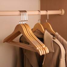 1pc Customized Laser-Engraved Solid Wood Clothes Hanger, Non-Slip, Seamless, Wooden Garment Hanger For Home, Hotel, Clothing Store, Professional Organizer Use