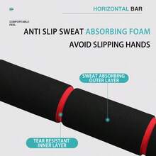 Adjustable Single Bar Doorway Pull Up Bar, Fitness Equipment, Suitable For Men And Women, Adjustable Length 60-100cm, Home Gym - Black - View 3