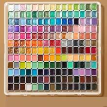 Set de 180 colores de pigmentos de acuarela de perla falsa sólida - Suministros de arte profesionales para pintura, arte de uñas y manualidades de flores de hilo | Muy pigmentados, fáciles de recoger | Ideal para artistas, estudiantes y entusiastas del DIY