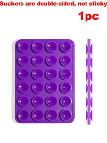 1 pieza/2 piezas Soporte para teléfono con ventosa de silicona doble cara, forma cuadrada, 14 opciones de color, soporte móvil, portátil y móvil