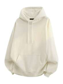 Blueplus Men's Solid Hoodies - Casual Loose Fit Drawstring Hooded Sweatshirt With Side Pockets, Men's Casual Sportswear And Loungewear - Great Gift For Everyday Use - 卡其色 - 查看 3