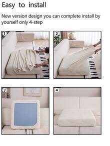 1 Vỏ bọc ghế sofa co giãn, chống trượt, chống thấm nước, che phủ toàn bộ, vải, dày, dùng được cho mọi mùa, có thể giặt được, chống bụi, thân thiện với thú cưng, bảo vệ cho phòng ngủ, văn phòng, phòng khách, ghế sofa hình chữ L, ghế 1/2/3/4 chỗ, sang trọng, ấm áp - Màu be - Xem 11