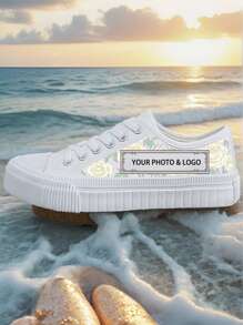 Custom DIY Unisex Canvas Shoes, Low-Top Minimalist Vulcanized Rubber Sole Sneakers, Suitable For All Seasons