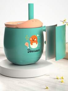 Caneca de Leite Infantil Personalizada com Escala, Caneca de Leite Antigotas de Aço Inoxidável para Bebês, Caneca de Beber Reta, Caneca com Canudo - Multicolorido - Visão 5