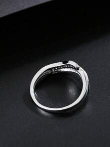 1 件女士时尚简约设计锆石戒指，节日礼物