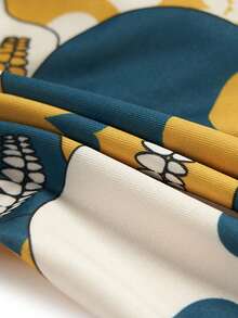 Men's Skull Print Contrast Waistband Boxer Brief, Suitable For Daily Wear - Mustard Yellow - View 5