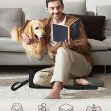 Portable Gel Seat Cushion, Up To 20.5" Foldable Travel Cushion For Home, Office Chair, Bleacher, Folding Egg Gel Cushion For Stadium, Travel, Camping, Seat Cushion For Pressure Relief[Black]