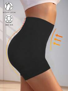 2PCS Tummy Control Shapewear Sports Shorts Seamless Stretchy Biker Shorts For Summer - Multicolor - View 3