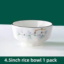 14pcs Ceramic Tableware Set [4 Bowls, 4 Plates, 4 Pairs Of Chopsticks, 1 Soup Bowl, 1 Large Spoon], Underglaze Color Ceramic Dinnerware Set For 2-4 People, Romantic And Creative Chinese Style High-Quality Ceramic Rice Bowl, Bowl And Plate Set,School Supplies