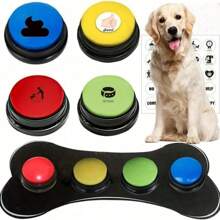 Set de 6 pièces de boutons sonores pour l'entraînement des chiens et l'amour des chiens. Pour les cadeaux aux amateurs de chats/chiens et aux mamans de chiens/chats. Accessoires pour animaux de compagnie avec des autocollants "Amoureux des chiens et mamans de chiens" et "Amoureux des chats et mamans de chats". Aide à l'entraînement idéale pour une communication efficace. Piles non incluses.