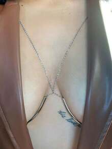 1pc Fashion Sexy Metal Bra Chain Body Jewelry For Women Simple Summer Vacation Beach Rave Luxury Festival Bikini Chest Chain Top Party Body Chain Jewelry