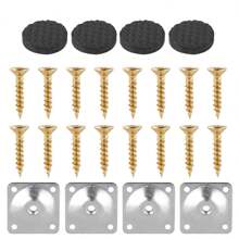 4-Piece Wooden Furniture Leg Set - Natural Wooden Chair Legs, Straight/Bevel Style, 4 Base Plates, 4 Non-Slip Pads And 16 Screws For Armchairs, Dressers, Sofas, Tables.